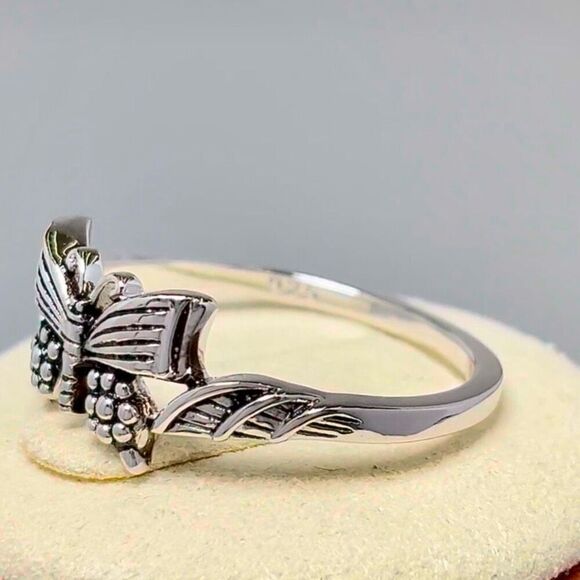 Sterling Silver Butterfly Ring New - Picture 8 of 11